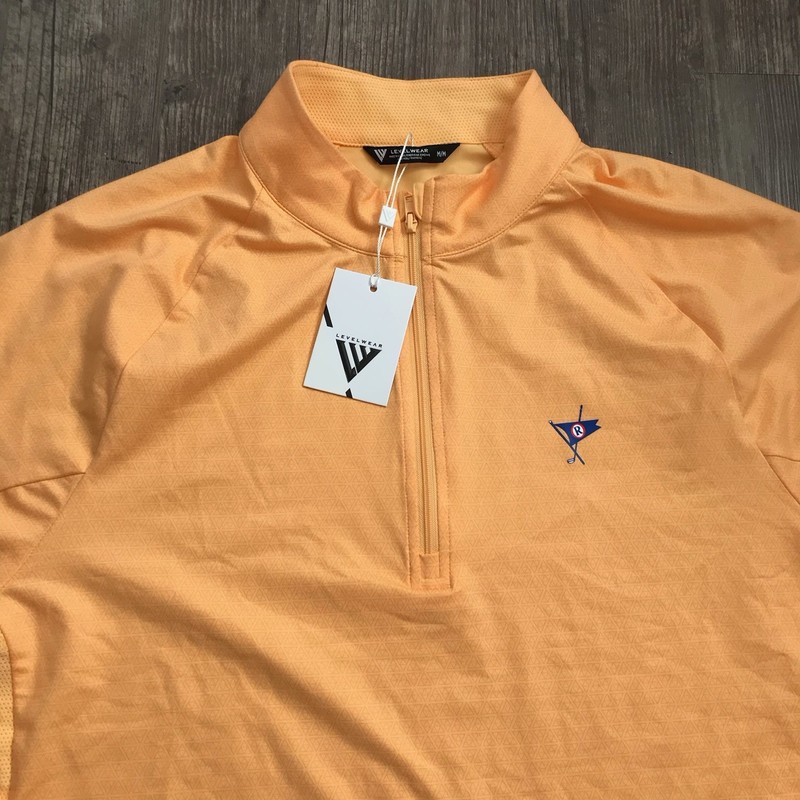 Levelwear Ocean Reef Golf Club 1/2 Zip Pullover Mens MEDIUM Orange Stretch NWT gallery