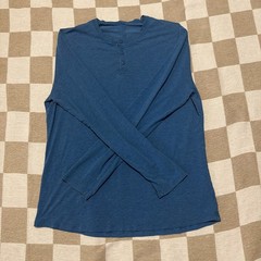 Lululemon 5 Year Basic Mens Long Sleeve Henley Heathered Pewter Blue, Size L/XL