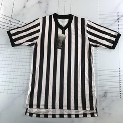 Smitty Shirt Mens Small Black White Striped Referee V Neck ComfortTech 100
