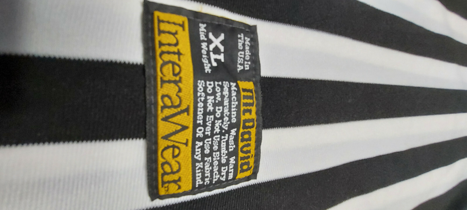 McDavid Interawear Sports Referee Shirt XL Black & White Stripes Made in USA gallery