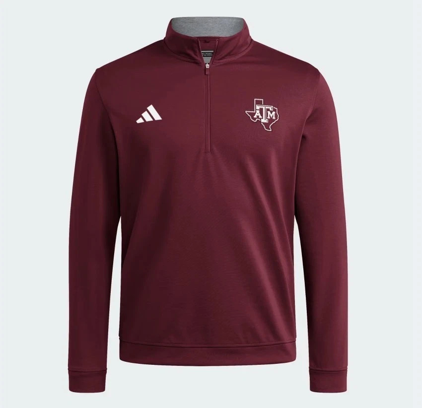 adidas Texas A&M Aggies Elevated Coaches Golf 1/4 Quarter Zip XL JZ8588 $100 gallery
