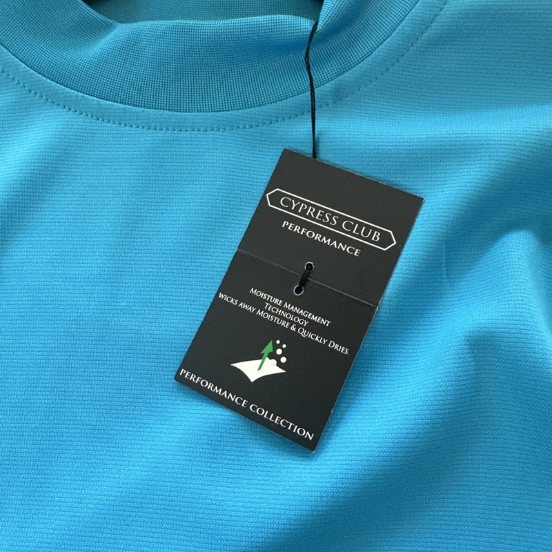 Men’s Performance Shirt, Blue Long Sleeve Cypress Club Pullover Stretch, Large gallery