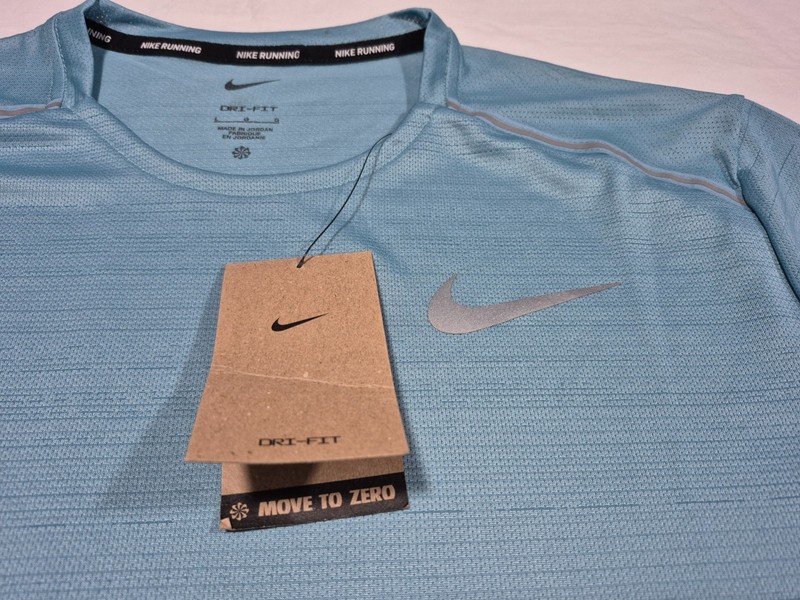 Nike Men’s Dri Fit Miler Running Shirt AJ7565-464 Emerald Ocean Blue Reflective gallery
