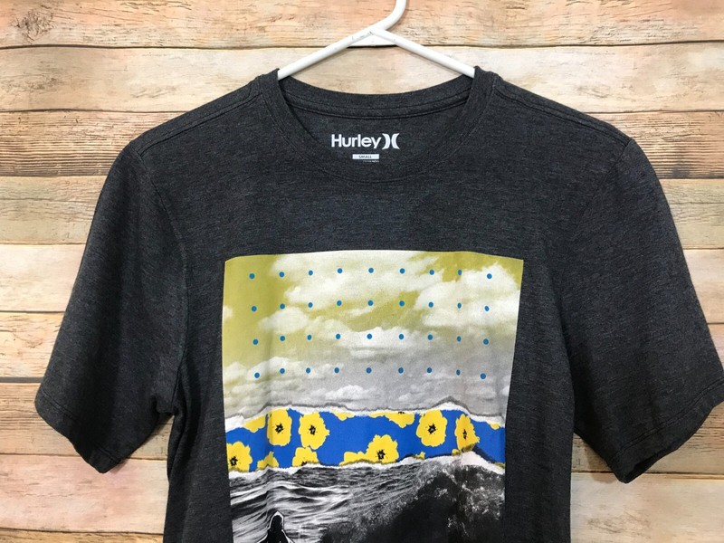 Hurley Mens Size S Graphic Logo Gray Soft Tee T Shirt Short Sleeve gallery