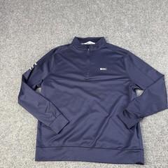 Black Clover Pullover Mens Small Navy Live Lucky Shadow Ridge Golf Quarter Zip