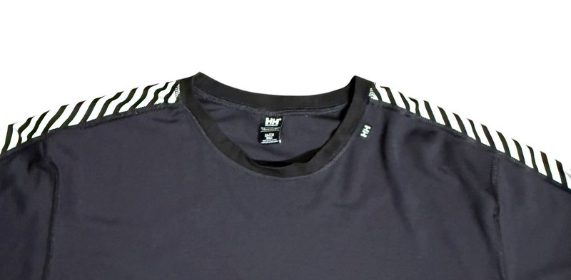 Helly Hansen Men's Lifa Base Layer Long Sleeve Crew Neck Stripe Sleeve Black XL gallery