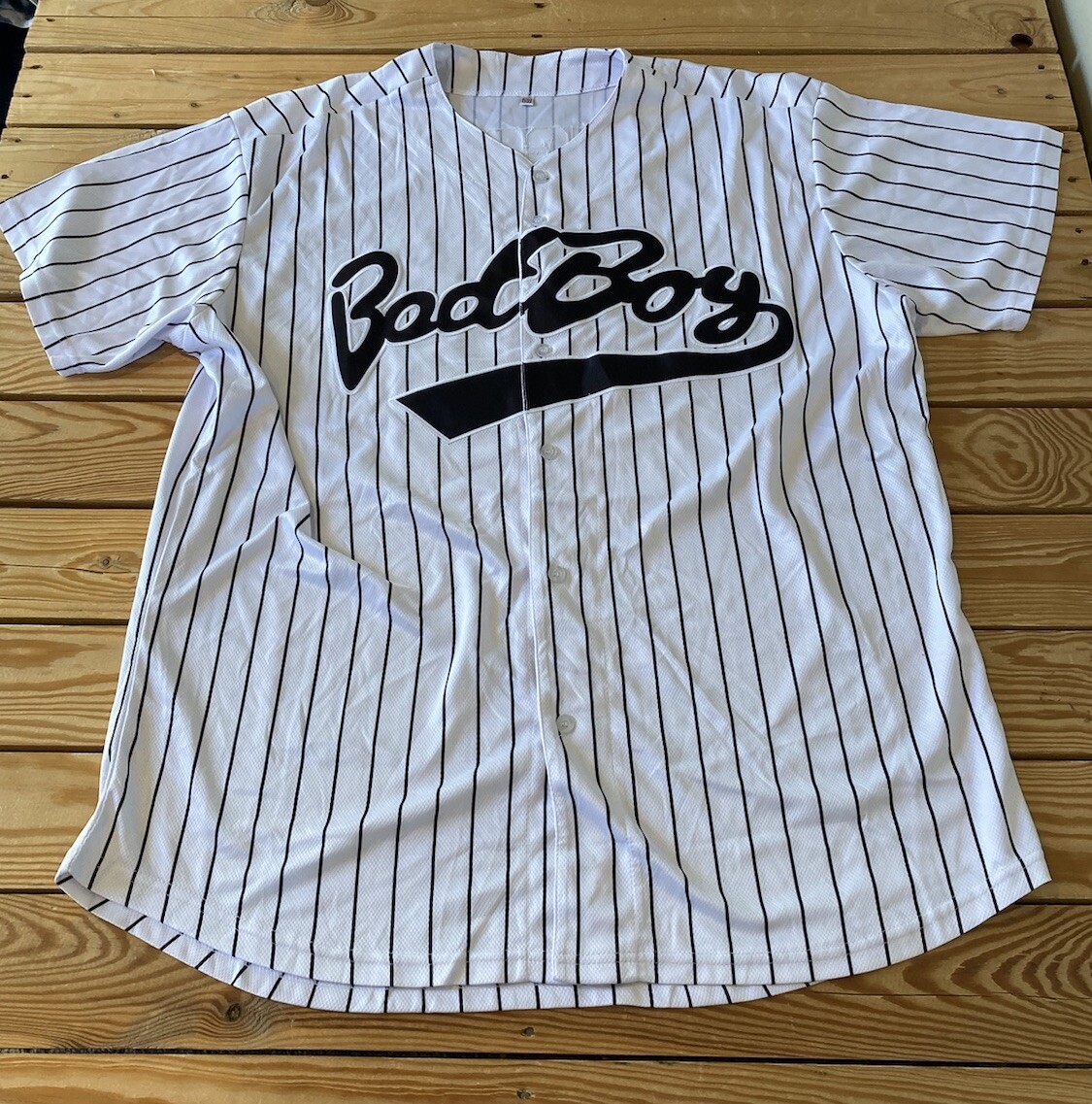 Bad Boy Men’s Button up Biggie Jersey Size 2XL White S2 gallery