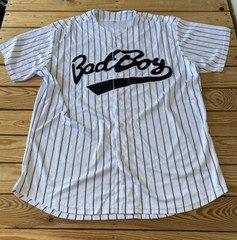 Bad Boy Men’s Button up Biggie Jersey Size 2XL White S2