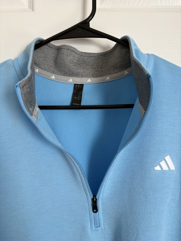 Adidas Men’s Elevated Quarter Zip Blue Pullover Size Large ADVR0884 gallery