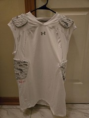 Under Armour Padded Compression Shirt Mens Size 2XL HeatGear Hex White Football