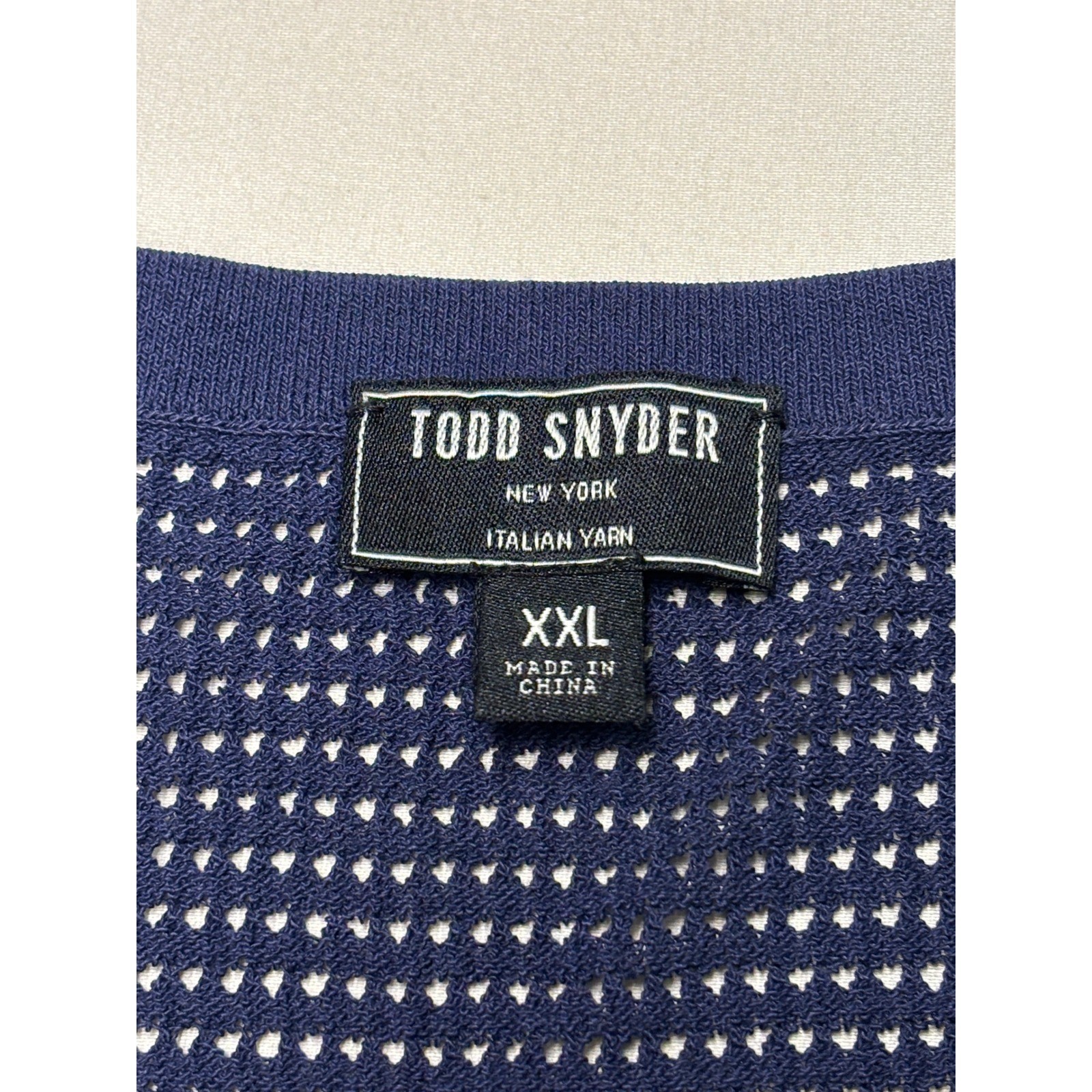 Todd Snyder Tank Top Mens XXL navy blue Luxe Micro Mesh Knit Sleeveless Pullover gallery