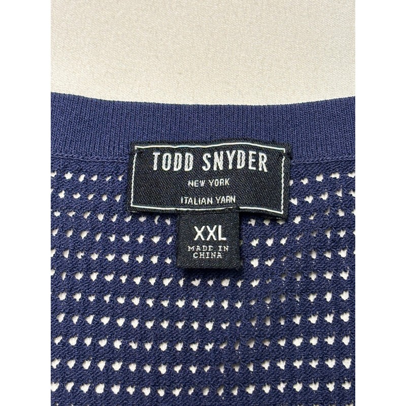 Todd Snyder Tank Top Mens XXL navy blue Luxe Micro Mesh Knit Sleeveless Pullover gallery