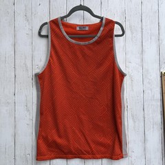 2(X)IST Tank Top Mens Large Orange Geometric Athletic Sleeveless Performance