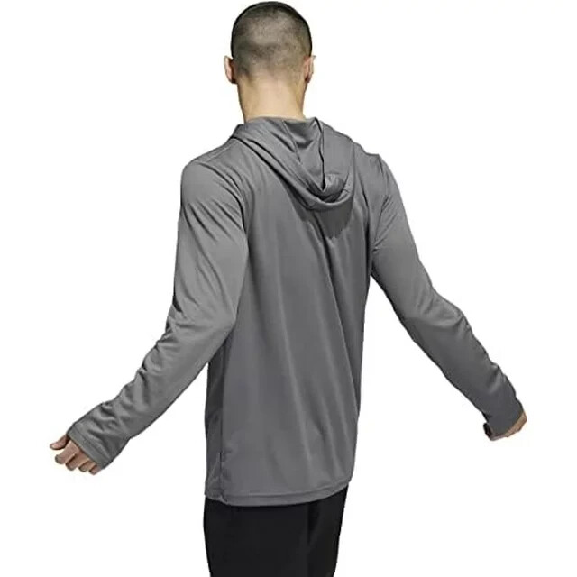 Adidas Stadium Heat.RDY Mens Longsleeve Hoodie- Small Grey/ White gallery