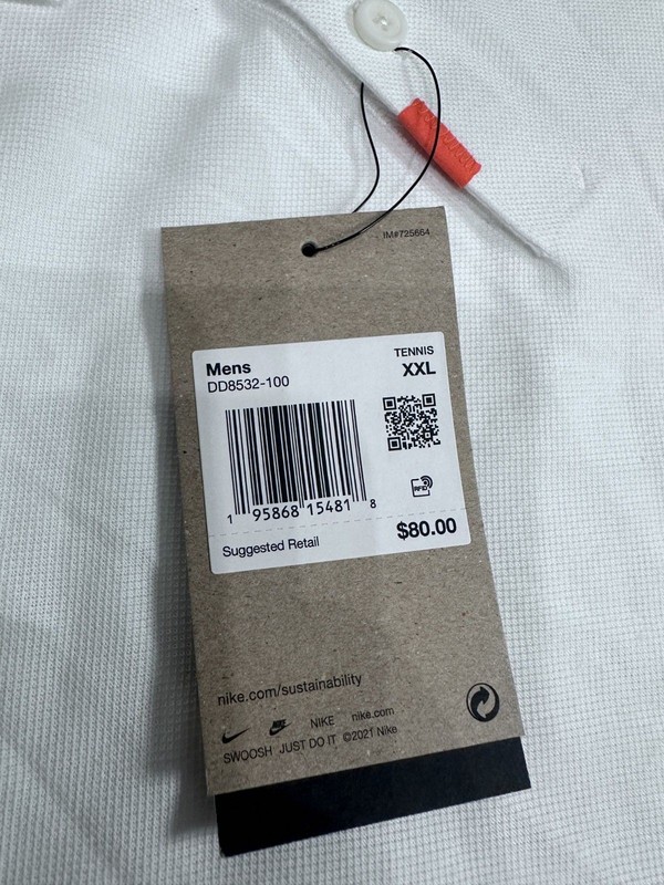 Nike The Nike Polo Rafa Slim Fit Shirt White DD8532-100 Dri-Fit Nadal Men's XXL gallery