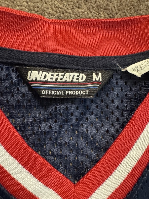 Undefeated UNDFTD Cut Throat Mesh Baseball Jersey M Blue Streetwear Embroidered gallery