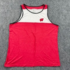 Colosseum Wisconsin Tank Top Size XXL Red White Striped NCAA Men’s