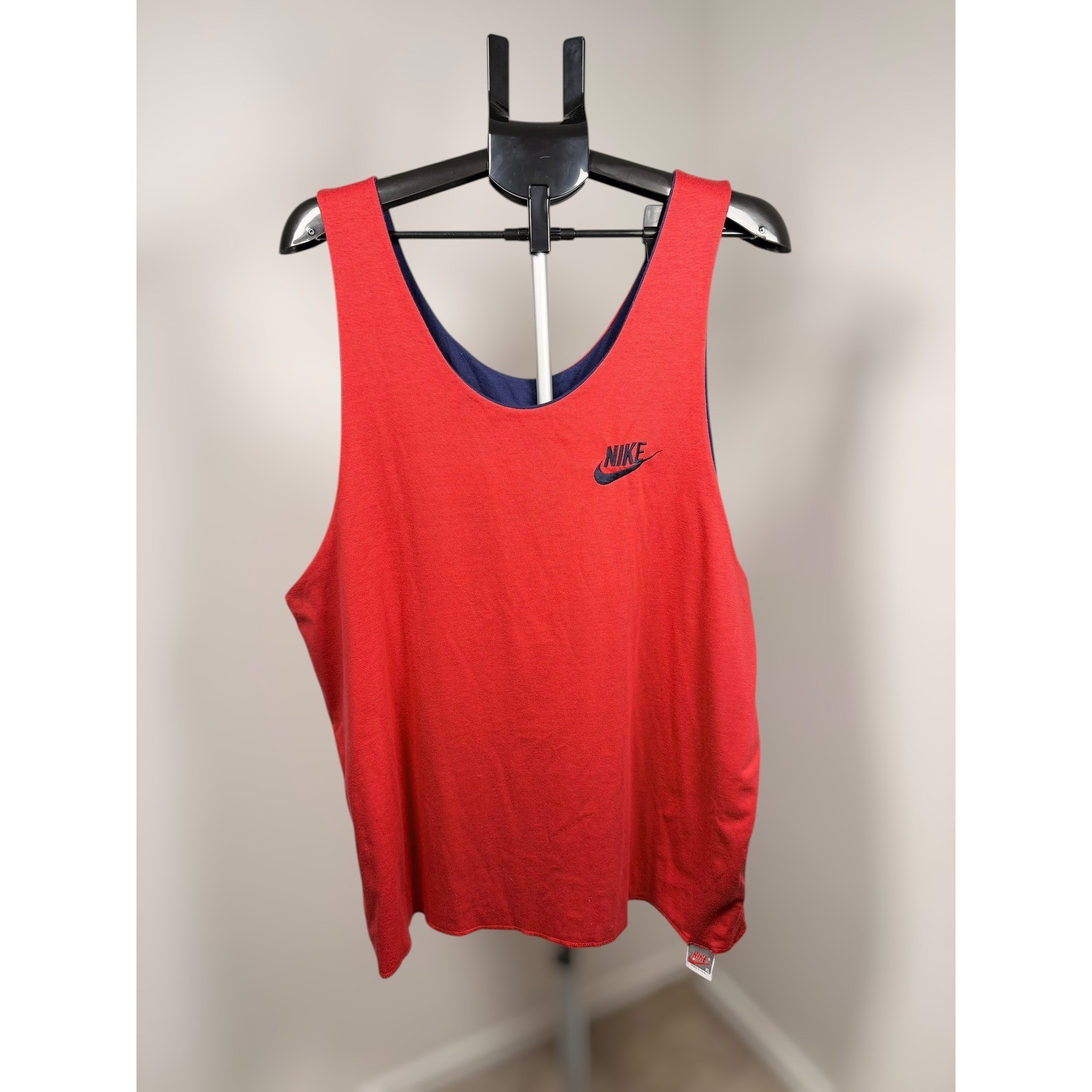 Vintage Nike Force Reversible Tank Top Mens Red Navy Blue Made in USA NK1218 gallery
