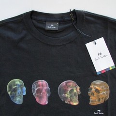 Paul Smith London Skulls Black Graphic Organic Cotton T- Shirt Sz S NWT