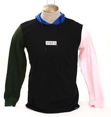 WXYZ Black Vibes Long Sleeve Hoodie Hooded Tee Shirt Men’s M NWT