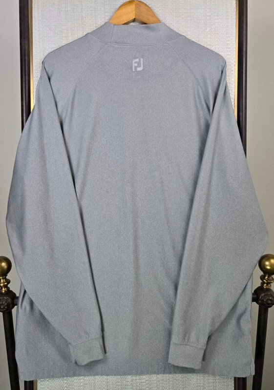 FOOTJOY Size Large Mens Mock Neck Thick Long Sleeve Performance Golf Shirt Gray gallery