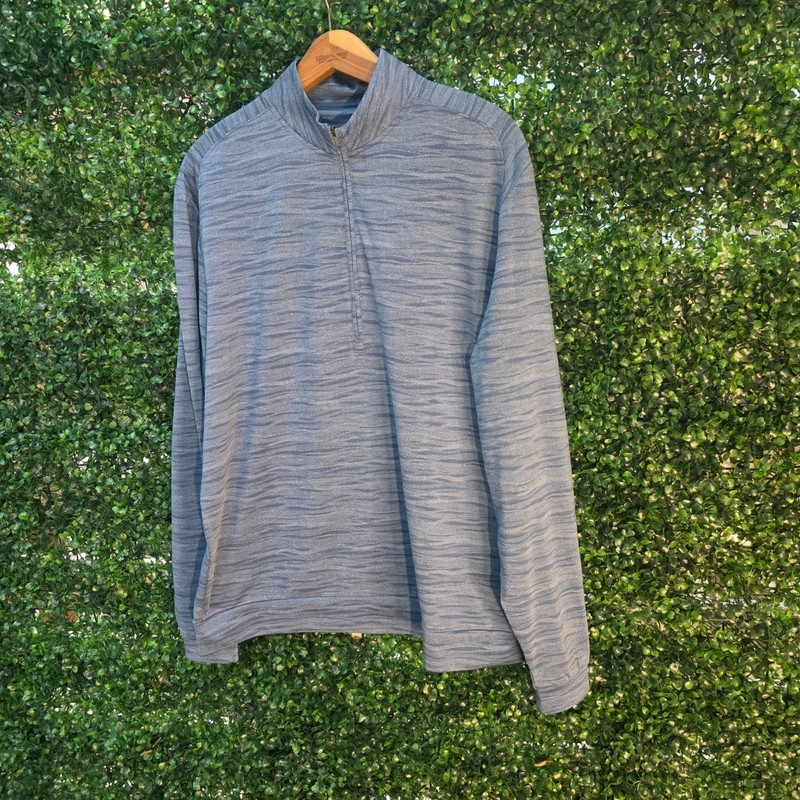 Johnnie-O Pace 1/4 Zip Pullover Lake Blue Space Dye Stretch Performance Large gallery