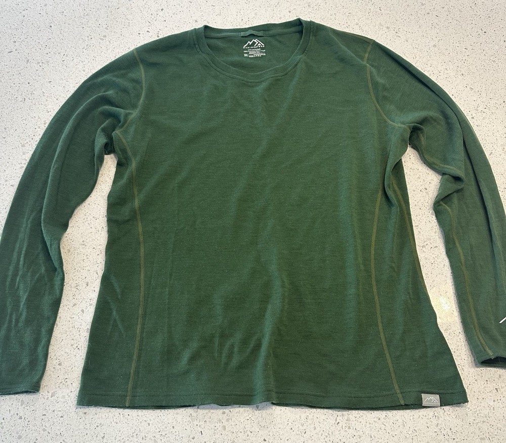 merino tech superfine wool 250 long sleeve Green shirt women’s winter XXL Warm