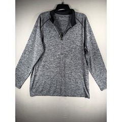 Under Armour Mens HeatGear Tech 1/4 Zip Pullover Space Dye Gray Black XL 1242220
