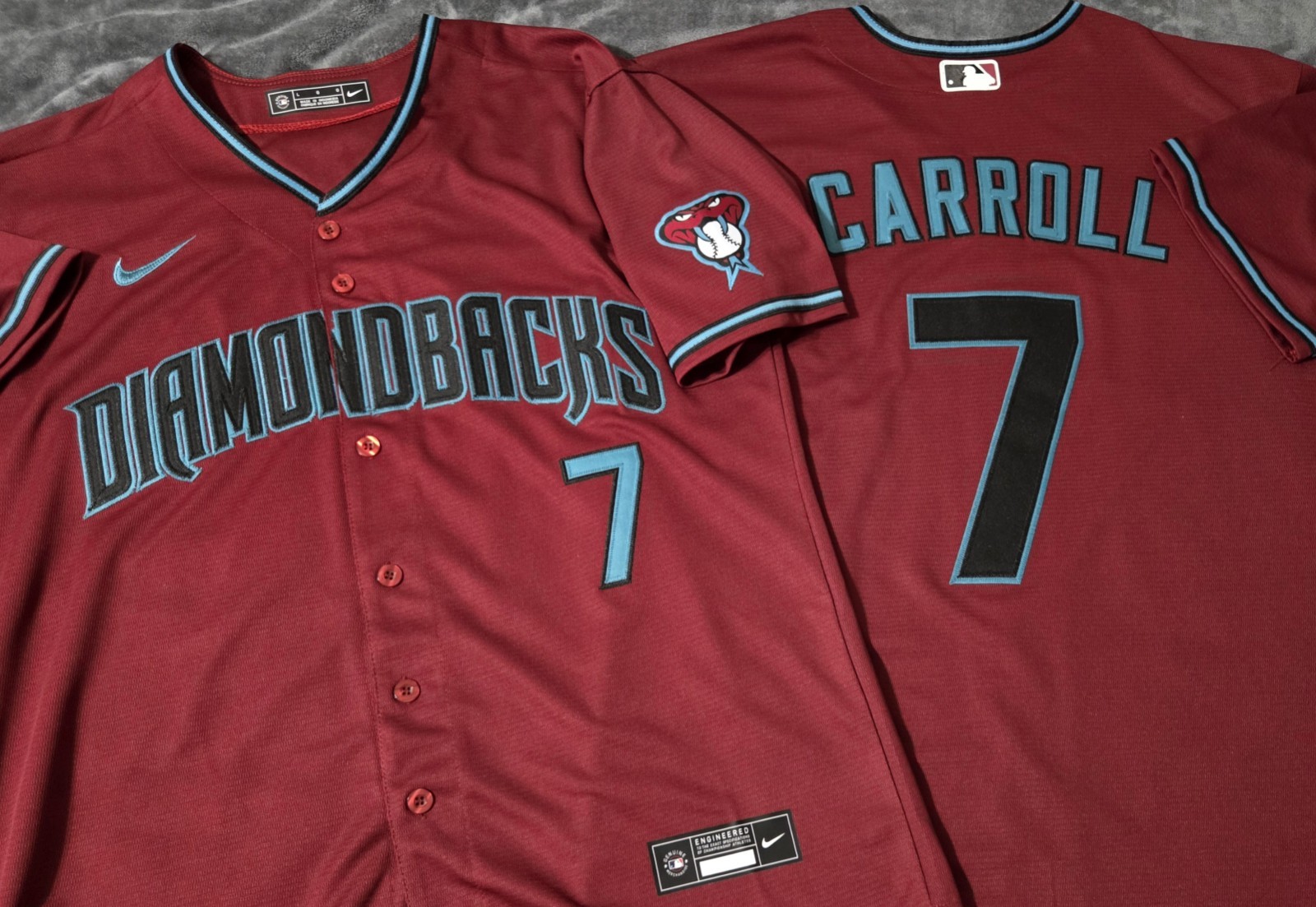 Fast Free Shipping! Large Corbin Carroll Arizona Diamondbacks Stitched Jersey 7 gallery