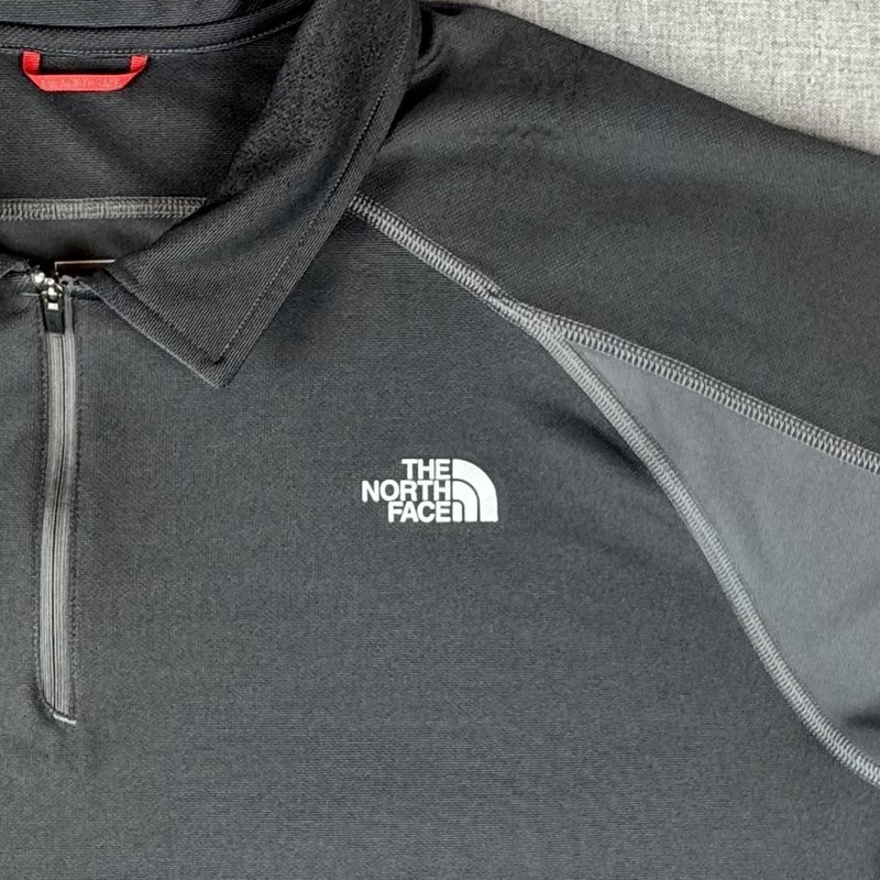 The North Face Polo Shirt Mens XL Gray 1/4 Zip FlashDry Athletic Hiking Running gallery