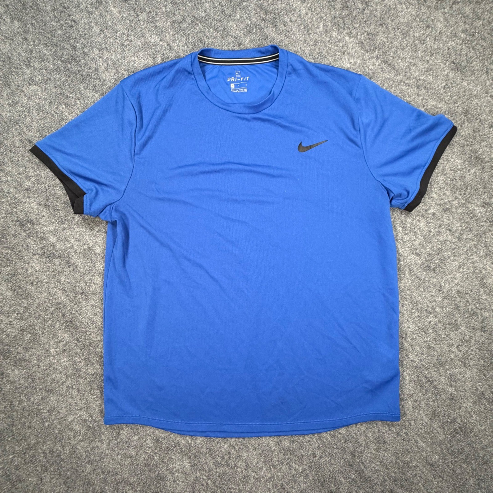 Nike Court Dri-FIT Mens Tennis Shirt Large Blue Black 939134-480 0556 gallery