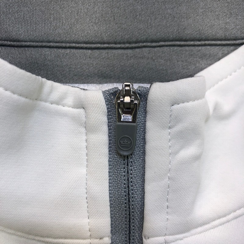 Peter Millar Pullover Men's Large White Galways Stretch Loop Quarter Zip Golf gallery