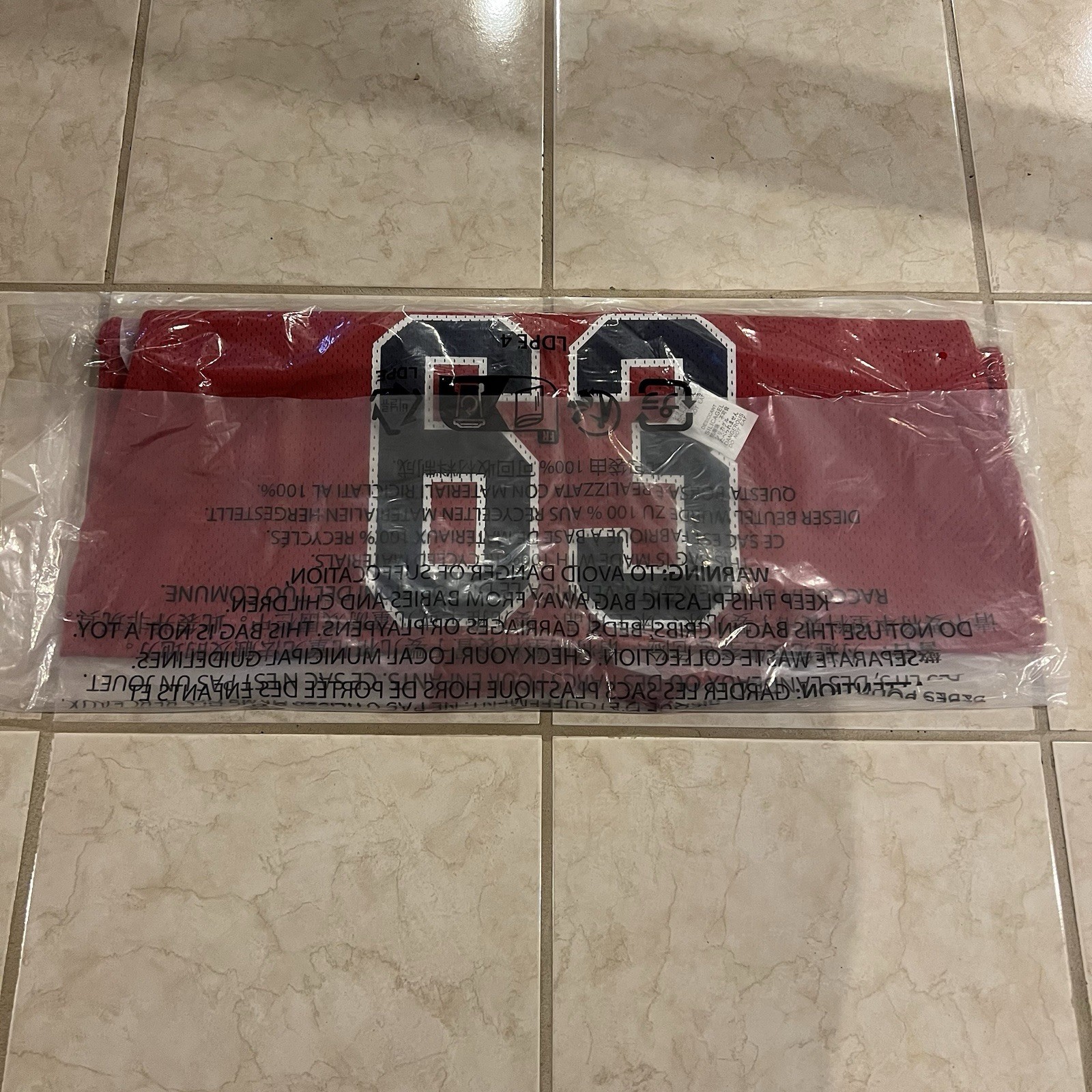 Supreme Bone Football Jersey RED Poly Eyelet Mesh Brand New Size M gallery