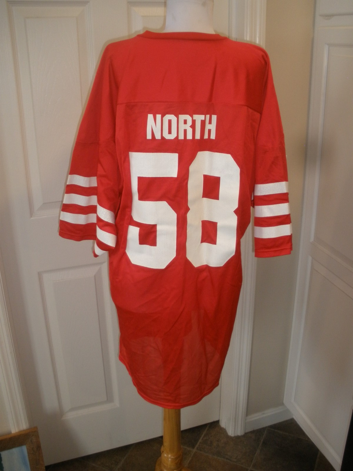 Vntg RARE Men's Power Team StrengththruChrist Red Jersey North 58 Venus 50-52(7A gallery