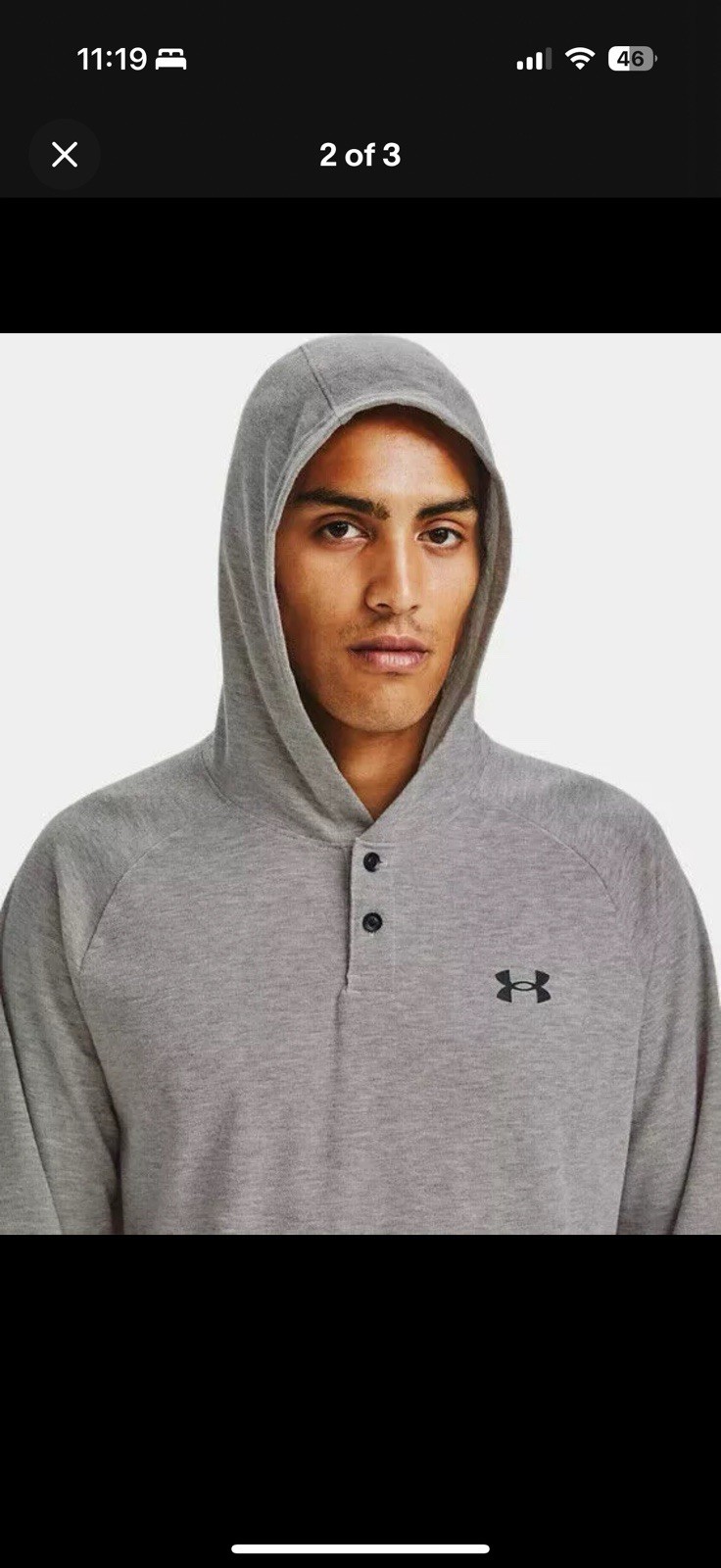 New Under Armour ColdGear Infrared Hoodie Sweatshirt Small Grey Loose W Buttons gallery