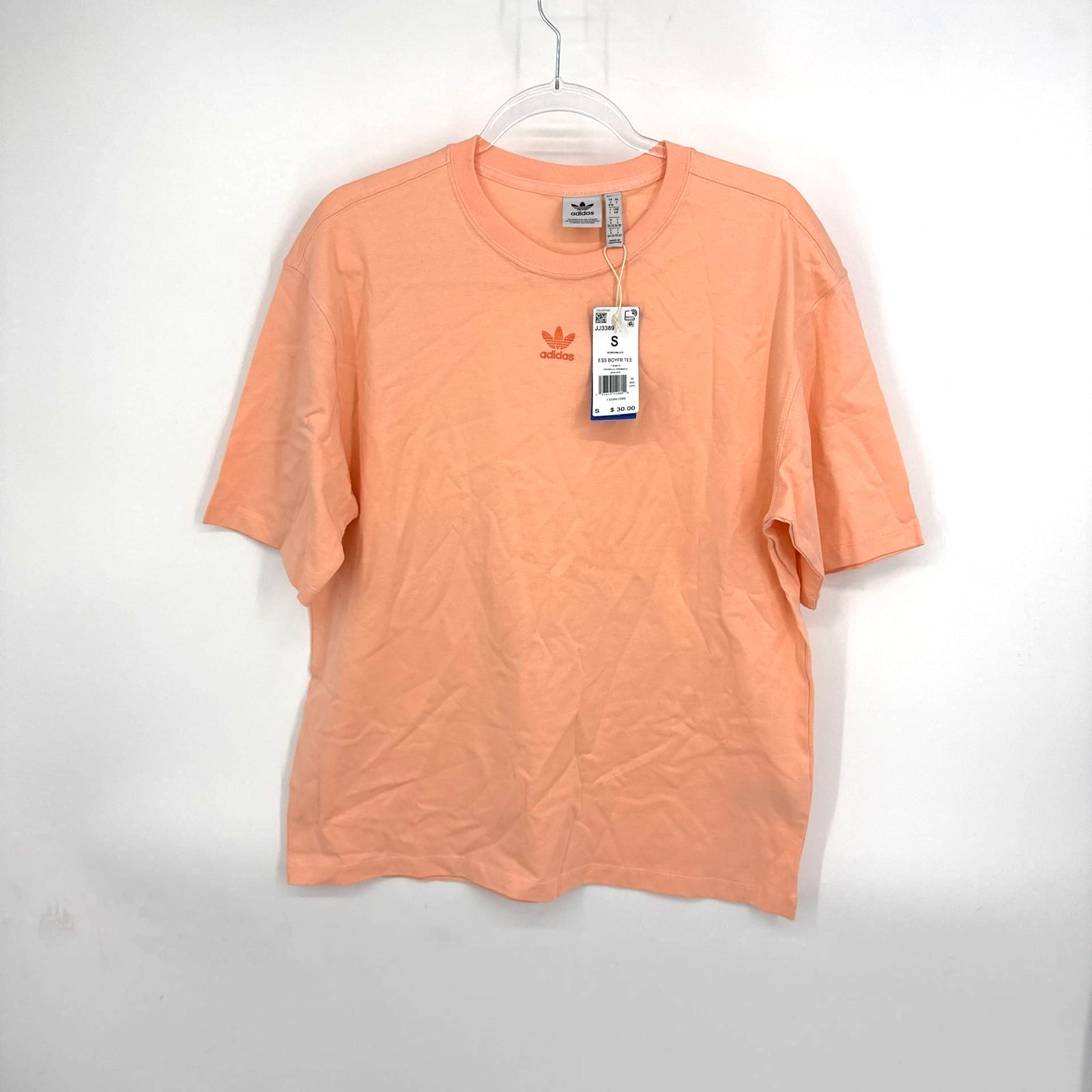 NWT Adidas Essential Slim Embroidered Tee Glow Pink Size S Athleisure Blokecore gallery