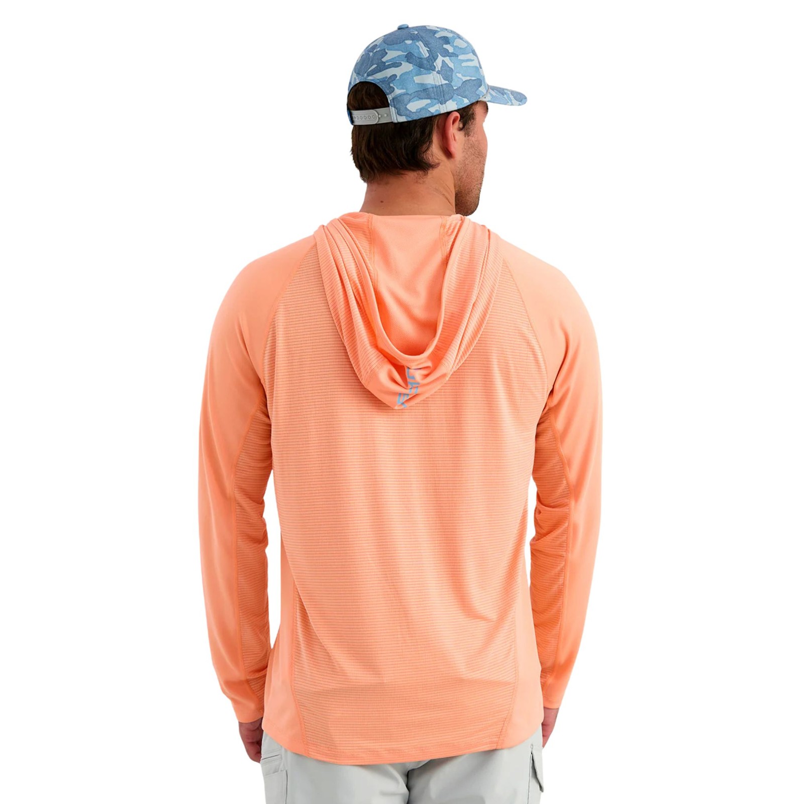 Huk Icon Printed Hoodie Men's Tech Shirt, Coral Reef, Large gallery