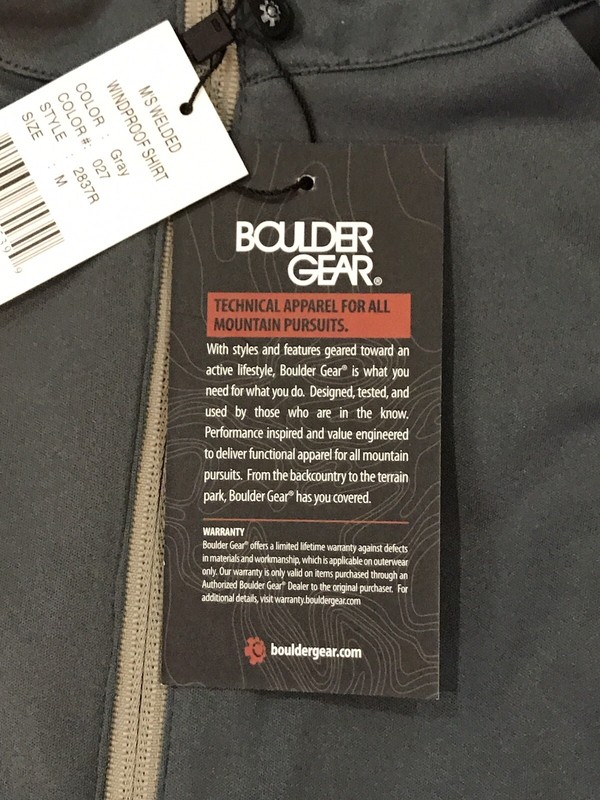 NWT$70 Mens Boulder Gear Welded 1/4 Zip Wind Proof Shirt Medium gallery