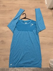 Gymshark Phantom Sleamless Long Sleeve Large Blue Work By David Laid