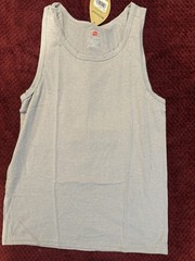 Hanes Men’s Originals Triblend Tank Top Silverstone PE Heather Medium