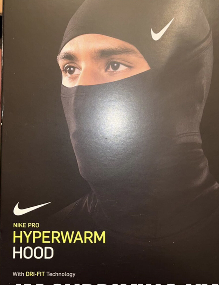 Nike Pro Hyperwarm Hood Balaclava Dri Fit Technology Black Football NIB gallery