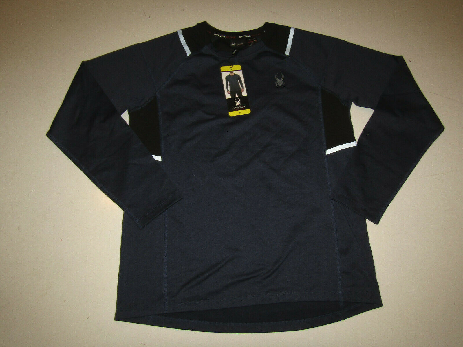 SPYDER Active Dust Navy Heather L/S Shirt Moisture Wicking Sz Small S gallery