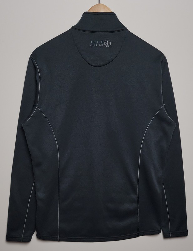Peter Millar Element 4 Warmth 1/4 Zip Pullover Men's Small Black Fleece Lined gallery