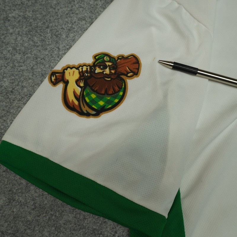 Loggers Men's Baseball Jersey White Green 2XL Polyester gallery
