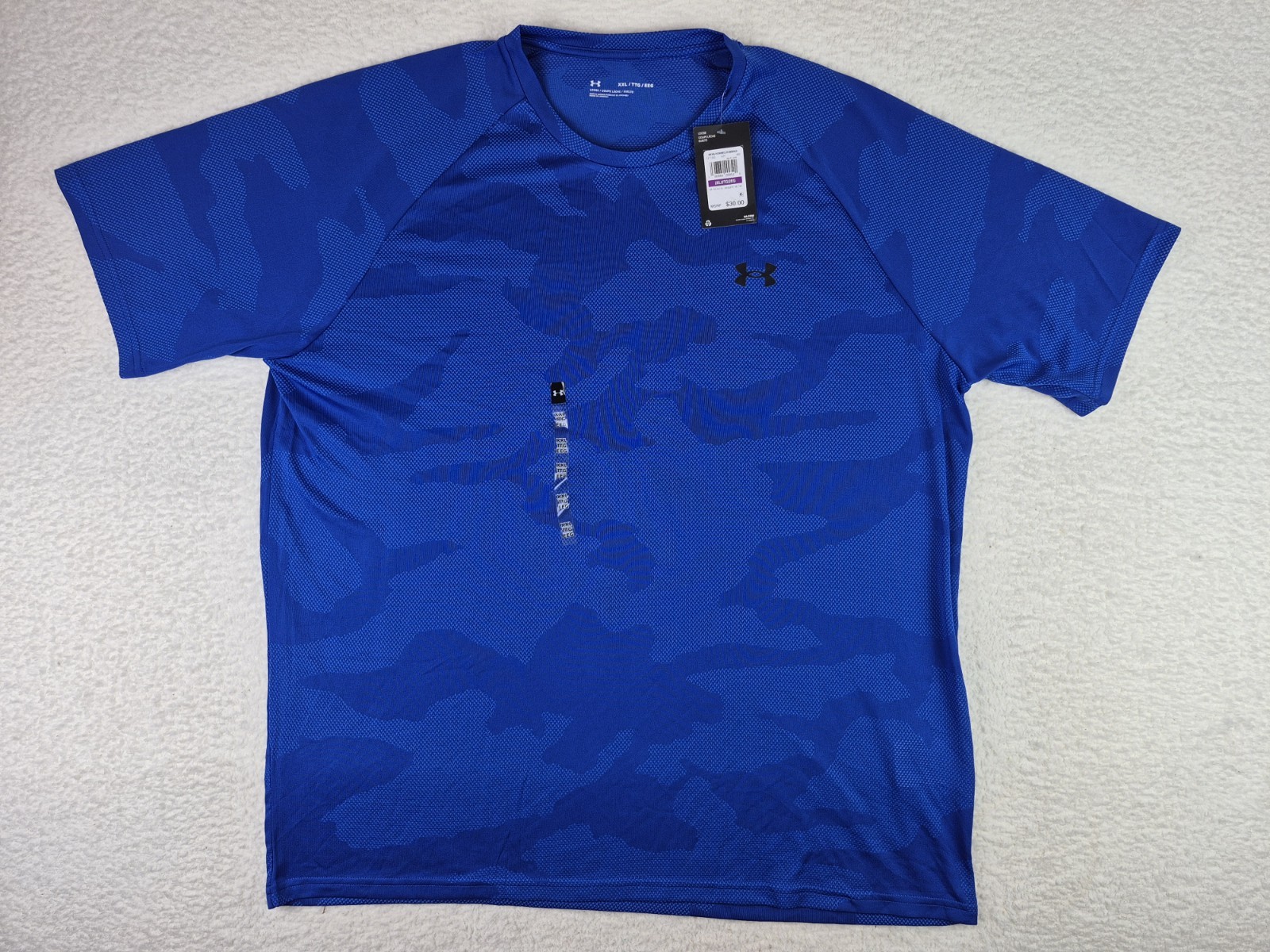 Under Armour Velocity Jacquard Crewneck Shirt Mens 2XL Blue Camo NEW WITH TAGS! gallery