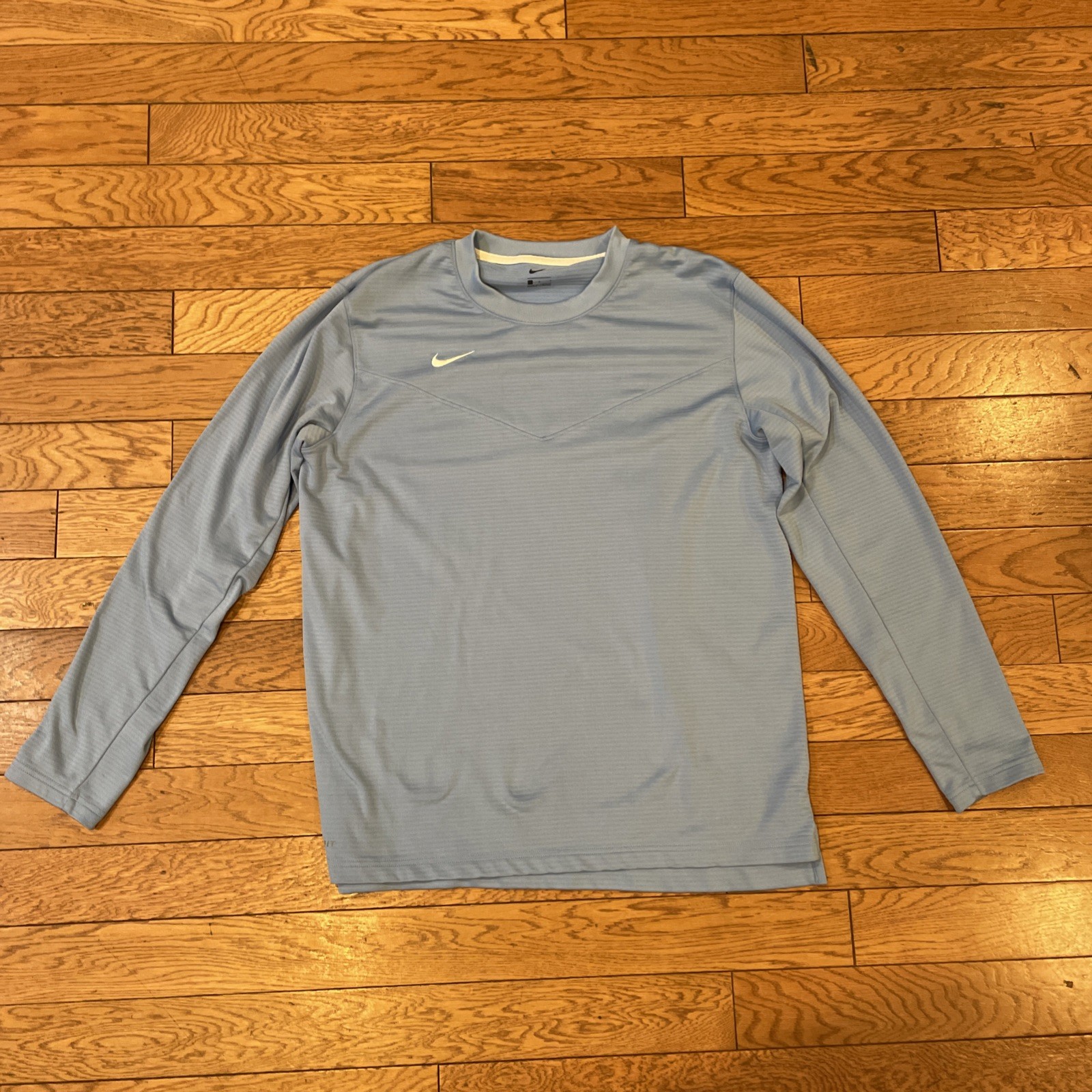 Nike Mens Pull Over Baby Blue Dry Fit White Stitch Swoosh Size Large gallery