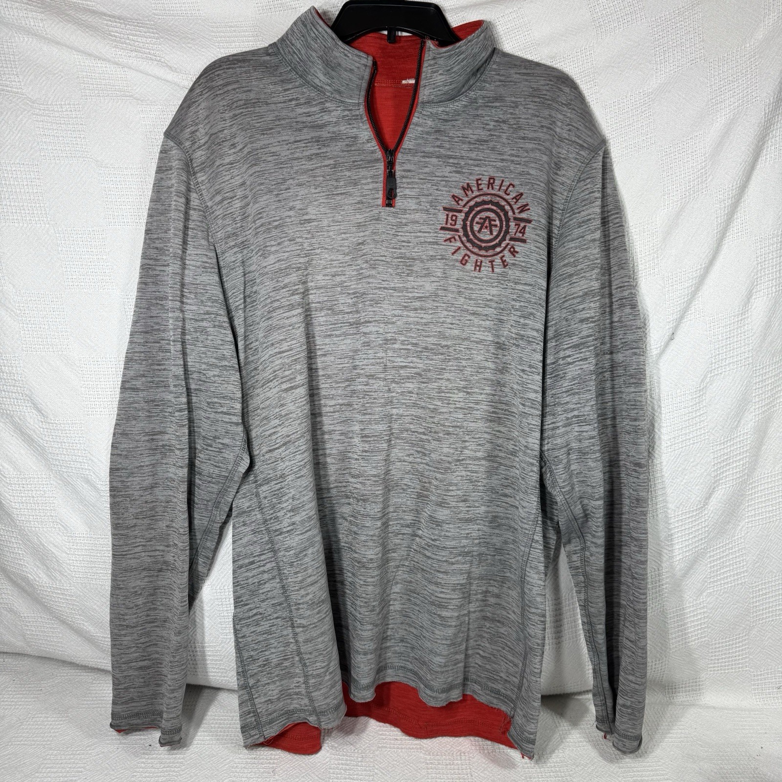 Buckle American Fighter XL Mens Long Sleeve 1/4 Zip Mock Neck Pullover Shirt gallery