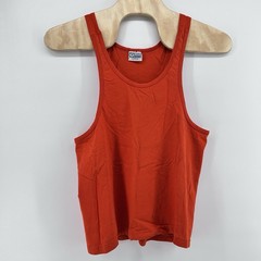 Vintage Orange Stringer Tank Gym Pump Cover Bodybuilding Y2K Fitness Core