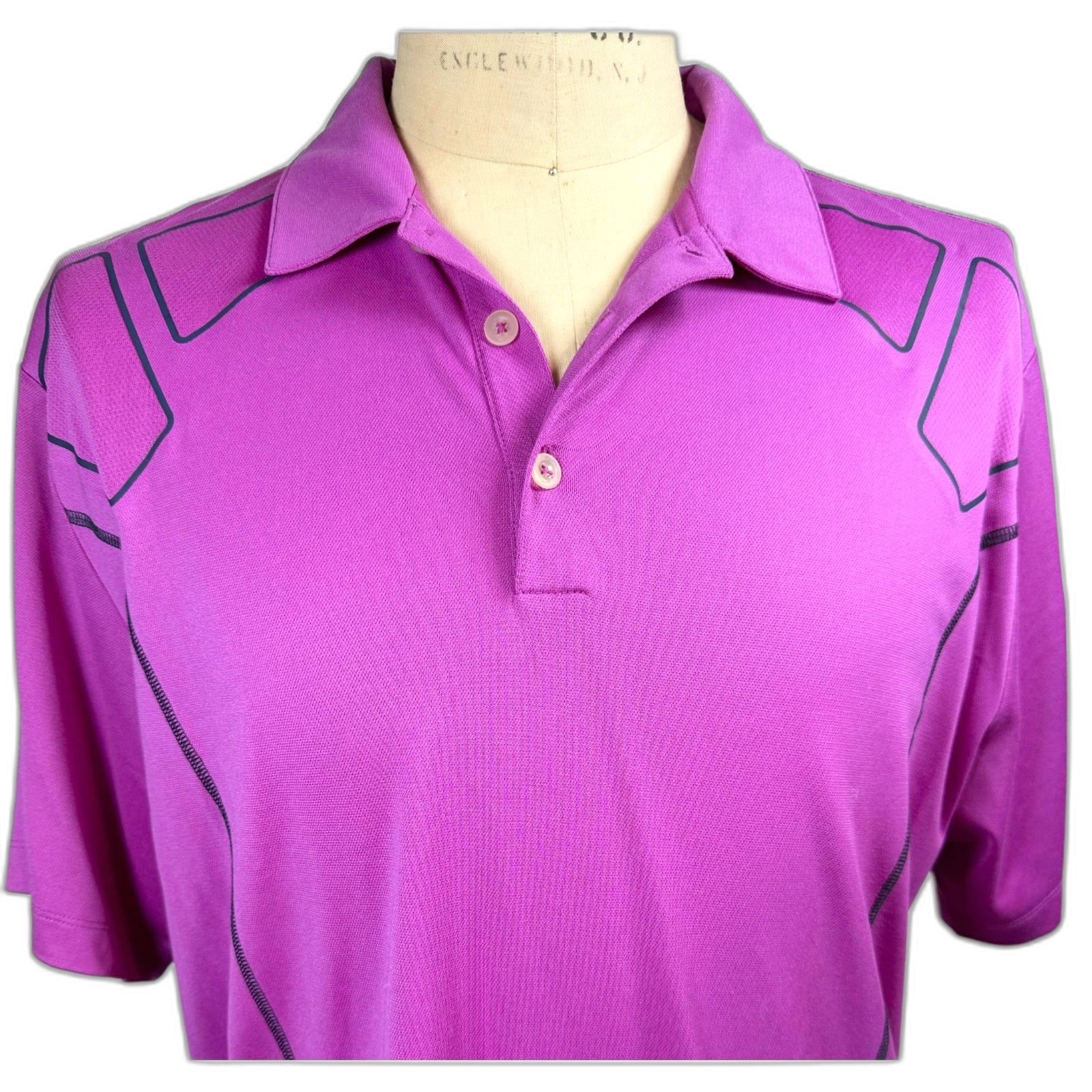 NIKE DRI-FIT GOLF Vented Back Athletic Polo Shirt Pink Purple XL short sleeve gallery
