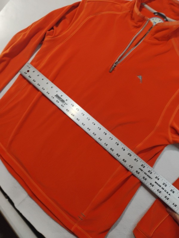Tommy Bahama Paradise Tech 1/4 Zip Pullover Mens Fleece Sweater Orange Velour XL gallery